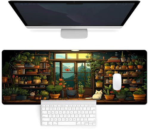 Mauspad - 80x30cm Mousepad - Gaming Mauspad mit Vernähte Kanten Wasserdicht Anti-Rutsch verbessert Präzision und Geschwindigkeit für Arbeit, Gaming und Studium(Stil-F)