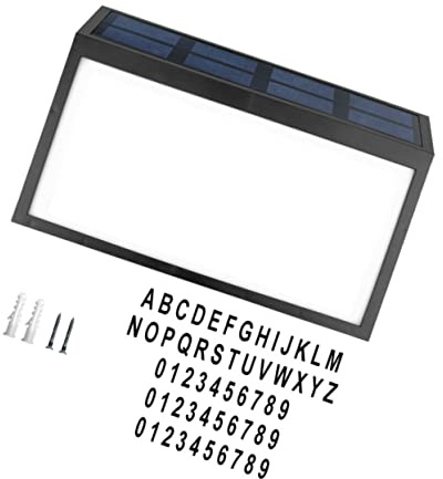 jojofuny 1ensemble Plaque De Numéro De Maison Solaire Étanche Avec Éclairage Led Adresse Lumineuse Pour Extérieur Facile à Installer Et Résistante Aux Intempéries