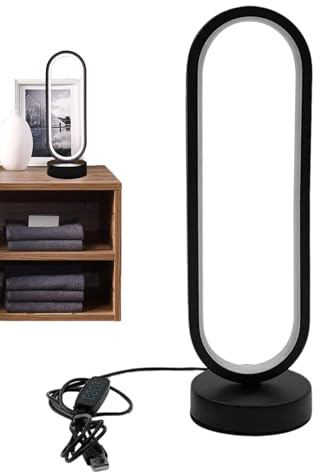 Opvonxeh Modern Table Lamp, Dimmable Table Torch, Eye Care Led Decor, Stylish Adjustable Brightness Nightstand Light for Study Desk, Bookshelf, Entryway, Patio, Garden Spaces