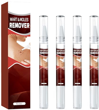 CWED 4 Pezzi 3ml Penne per Rimozione Verruche,Verruche Rimozione della Pelle,Penne per rimozione verruche,fibromi penduli rimozione,Penna-Anti verruche Contro Le verruche su Piedi,Mani, Corpo