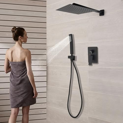 Colonne De Douche Thermostatique Avec Tête De Douche Supérieure Et Douche à Main Ensemble De Douche,Pour La Maison, L'hôtel, La Salle De Bain, La Piscine