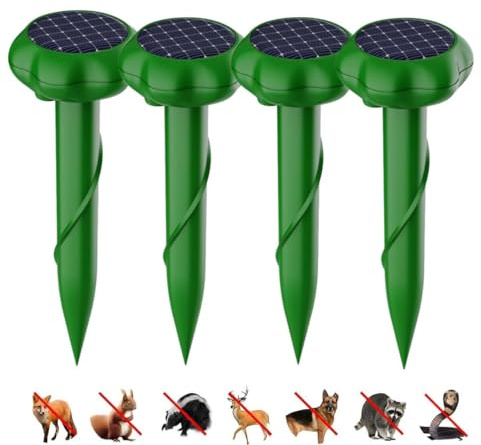 extérieur Répulsif Solaire pour Taupes,Répulsif à Taupes à ultrasons,Dissuasion de Taupes pour Jardin Pelouse,pour Taupe, Serpent, Campagnol, Gopher et Autres Animaux
