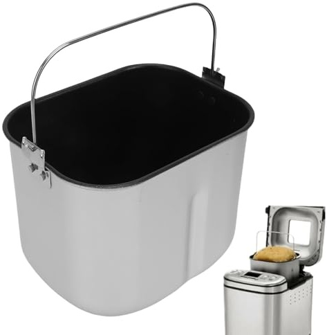Bewinner Seau de Rechange pour Machine à Pain Morphy Richards 48285 48286 48261, Pot Intérieur en Acier Inoxydable avec Revêtement Antiadhésif, Moule Pain Facile à Nettoyer et Doublure (Grand)