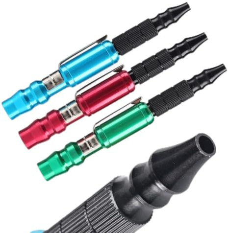 Soufflet d'air réglable pour souffleur pneumatique avec raccord de 20 heures, stylo de soufflage d'air en métal pour compresseur d'air de précision outil de nettoyage en rouge, bleu, vert (rouge)