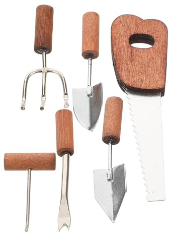 CORHAD 12 Scale with Mini Spade, Rake, and Sickle, Outdoor Garden Landscape Tools for Doll Accessories and Scene Decoration