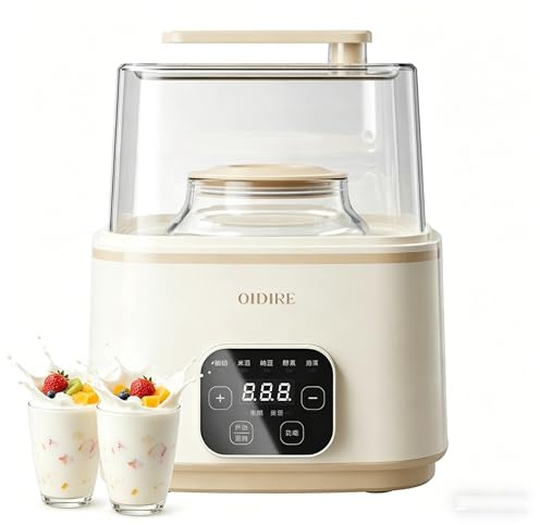 Macchina per fare lo yogurt, Yogurtiera da 1 litro e 2 litri, Fermentatore multifunzione con touch screen intelligente e termostato, Menu a 7 funzioni, Per yogurt, vino di riso, aceto di frutta