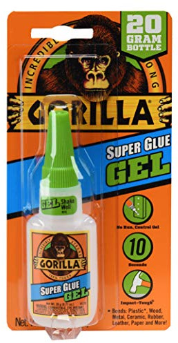 Gorilla Super Glue Gel, Clear Glue, 20 Gram (Pack of 1) - All Purpose and Fast Setting for Projects and Repairs