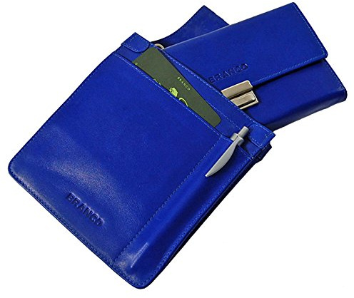 GoBago Kellnergeldbörse mit Tasche Leder Kellner Set Taxibörse Kellnerportemonnaie Holster (Blau)