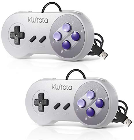 KIWITATA 2X Classic SNES USB Controller for Retro Gamings, SNES Wired USB Joypad Game Controller for Windows PC Mac Raspberry Pi
