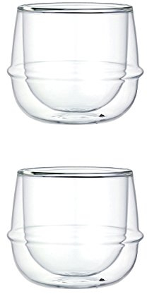 Double-Walled Kinto KRONOS Wine Glass - Maintains Temperature - Prevents Condensation - Set of Two