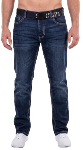 SMITH & JONES Men's Regular Fit Hardwearing Denim Jeans - Dark Blue, Stonewash Blue, Black - Sizes 28-44 Inch Waist