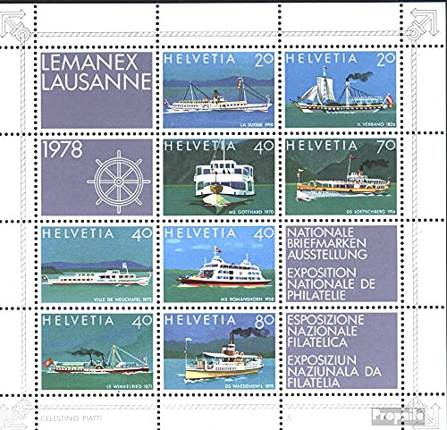 Prophila Collection Schweiz Block23 (kompl.Ausg.) postfrisch ** MNH 1978 LEMANEX 78, Lausanne (Briefmarken für Sammler) Seefahrt/Schiffe