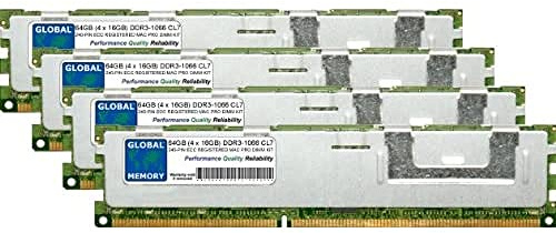 64GB (4 x 16GB) DDR3 1066MHz PC3-8500 240-PIN ECC REGISTRADO DIMM (RDIMM) Memoria RAM Kit para Apple Mac Pro (PRINCIPIOS DE 2009 - Mediados 2010 - Mediados 2012)