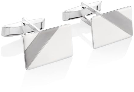 STERLL Herren Manschettenknöpfe Aus Silber 925 Mit Modernem Oxidiertem Design