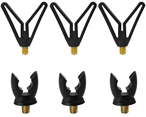 3 x Ruten Auflage + 3 x Ruten Butt Cap mit Messinggewinde für alle Rutenhalter Rutenständer Rod Pod und Bank Stick