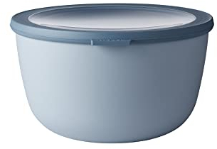 Mepal - Multi Bowl Cirqula Round - Contenitori Plastica con Coperchio - Adatto come contenitore ermetico per Frigo, microonde, Congelatore e piatti da portata - Ciotole Cucina - 3000 ml - Nordic blue