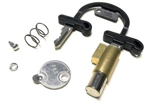 Lenkradschloss passend für Tomos Standard A35 (mit Alu Gabeljoch) – Original mit 2 Schlüsseln, Einbaudurchmesser 12mm