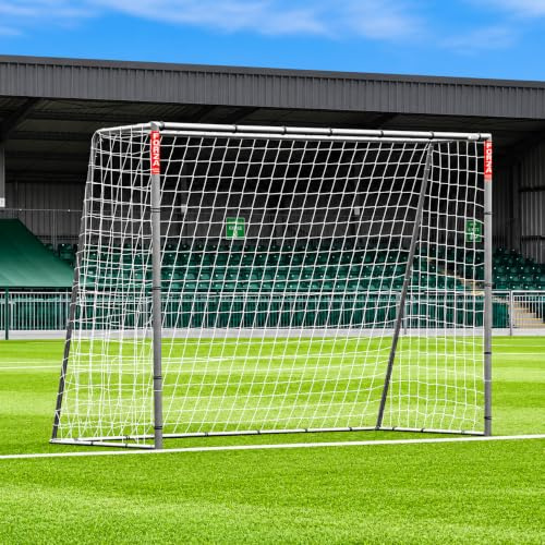 FORZA Steel42 Fußballtor [6 Größen] | Robustes Stahl-Fußballtor für Garten & Training | Wetterfest & Freistehend | Mit Bodenankern | Optional mit Rebounder-Netz