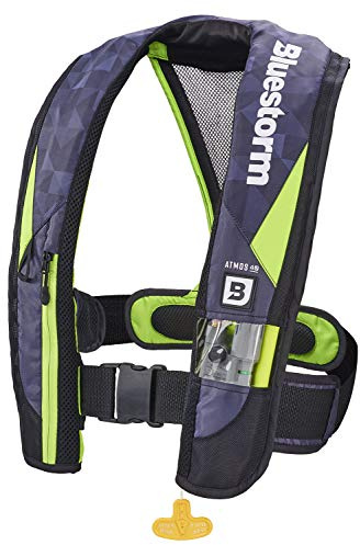 BLUESTORM Atmos 40 Automatic/Manual Inflatable PFD Life Jacket for Adults (Hi-Vis Green) | US Coast Guard (USCG) Approved Life Vest