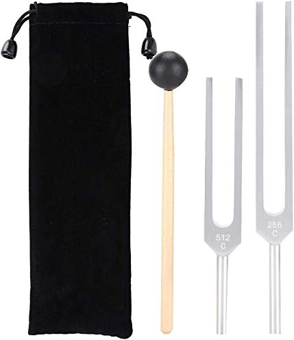 Brrnoo Stimmgabel-Set C256Hz C512Hz Physikl Unterricht Hörtest Energiegabel aus Aluminiumlegierung Tuningfork Set für Akustikversuche Schallwellen Demonstration