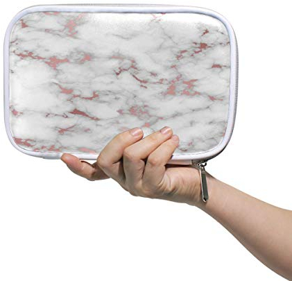 RXYY Federmäppchen Marmor Rose Gold Textur, Halter Mäppchen Reißverschluss Schreibwaren Reise Beutel Bürste Kosmetik Stifttasche für Schule Mädchen Jungs