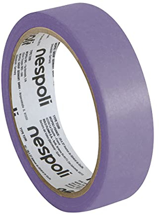 Nespoli – Nastro Carta di Riso Adesivo Precimask Sensitive 25mm x 25m per Mascherature Precise su Carta da Parati - Facile da Strappare, Rimozione Senza Residui, Verniciatura Fai da Te