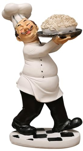 IMIKEYA Chef Figurines With Base Kitchen Cook Ornaments 3d Resin French Chef Collectible Statues Noodle Chef Sculpture for Country Countertop Table Decoration