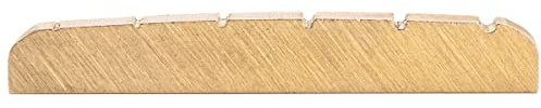 Musiclily Basic 42mm Capotasto in Ottone Scanalato Brass Nut per Chitarra Elettrica Stratocaster Telecaster 42x3,5x6mm