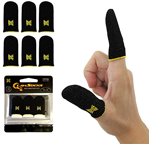 MGC ClawSocks, premium mobila spelfingerärmar, friktionsfri precisionskontroll, premium ledande kolfibermaterial, hållbar högdensitetsväv, kompatibel med alla pekskärmsenheter