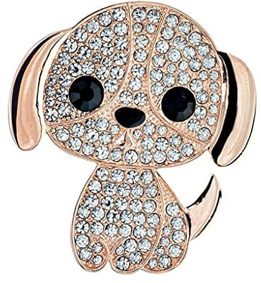C SS CC Broschen Strass Nette Hundebrosche Welpen Pin Broschen for Kinder Frauen Niedlichen Tierschmuck Anstecknadeln Für Damen