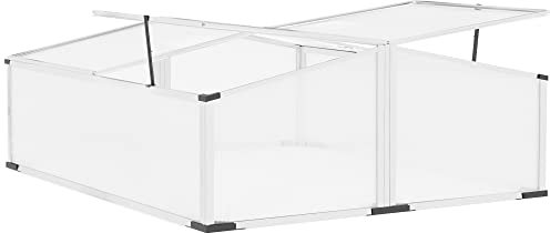 Outsunny Serra Trasparente con Tetto Apribile, Serra da Giardino per Piante e Orto in Policarbonato, 120x100x31-41cm