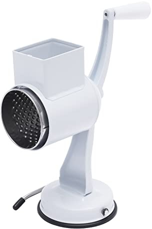 LENJKYYO Tagliaverdure manuale con 5 fogli in acciaio inox, grattugia a tamburo, insalata di verdure, affettatrice a spirale (con ventosa)