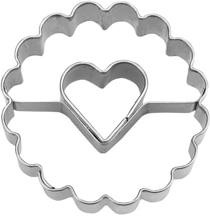 STÄDTER Linzer-Ausstecher Herz in Ring Ø 4 cm/H 1,5 cm gewellt, Silber