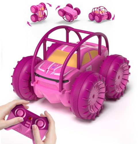MaxTronic Ferngesteuertes Auto für Mädchen, Direktladung Amphibien Monstertruck mit LED Licht, 4WD Wasserdicht Indoor Outdoor RC Spielzeug Strand Pool,Geschenk für Kinder ab 3 4 5 6 7 8 9 Jahre