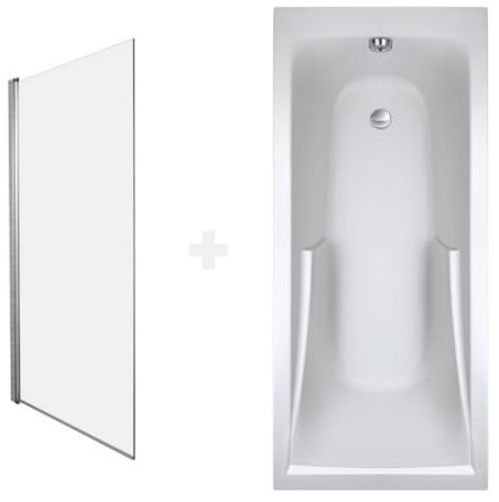 Jacob Delafon Baignoire Corvette + mitigeur monotrou + Pare Bain