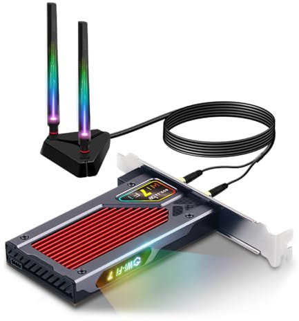 FENVi WiFi 7 PCIe Card for Desktop, 9.3Gbps Tri-Band Adapter with Bluetooth 5.4, 6GHz Band for Gaming & Streaming, Compatible with Windows 10/11 64bit(Not Compatible with AMD Motherboard)