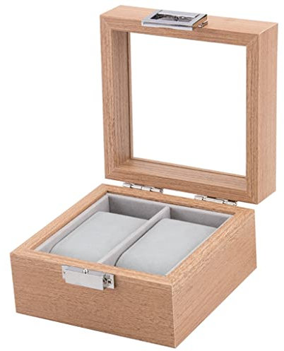 CWLPSL 2 Lattice Wooden Watch Box Holder Men's Watch Ladies Watch Display