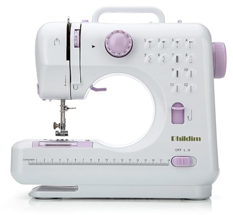 Mini Sewing Machine for Beginner by Phildim - Small Electric Sewing Machines with 2 Speed 12 Built-in Stitch Patterns PD-054-UK-A35