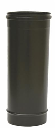 Tubo in Acciaio Inox AISI 316 SP 5/10 Verniciato Nero per Sistemi di Scarico – Stufe a Pellet - Caldaie a Condensazione - Lunghezza 500 mm, Diametro 100 mm