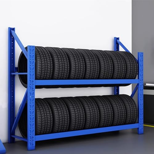 SaryEdge Expositor metálico para neumáticos de sótano o Taller, Organizador Resistente para Llantas y neumáticos, Soporte de Almacenamiento(150 x 50 x 140 cm/59,1 x 19,7 x 55,1 Pulgadas