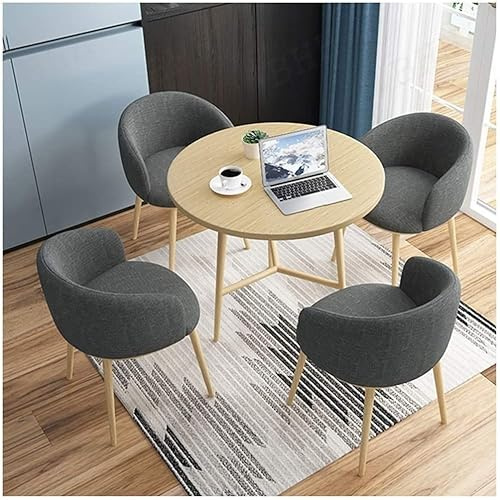 Modernes rundes Konferenztisch-Set, 70/80 cm, kleiner Esstisch mit Stühlen für Büro, Café, Garten und Wohnzimmer, nordischer Stil, Kaffee- und Freizeitmöbel für Geschäftstreffen und gesellschaftliche