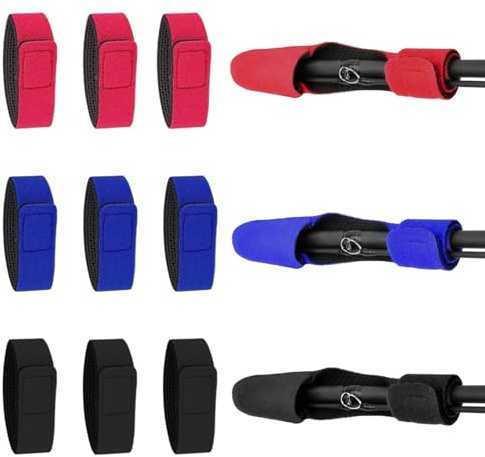 9 Pezzi Cinghie per Canna da Pesca e 3 Pezzi Custodia Protettiva per Canna da Pesca Elastica, Accessori per Copertura da Pesca per Fissare e Proteggere le Canne