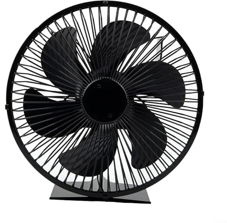 Ventola termoelettrica per camino a 6 pale con copertura protettiva per stufa a legna per una migliore circolazione del calore