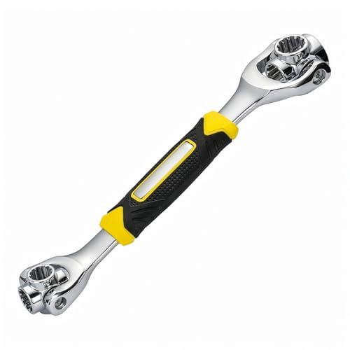GREENSAPPIRE 52-in-1 Universal Socket Wrench Set, Adjustable Multi-Size Socket Spanner with 360° Rotating Ratchet, Chrome Vanadium Steel Tool for Metric & SAE Fasteners, Auto Repair & Home DIY
