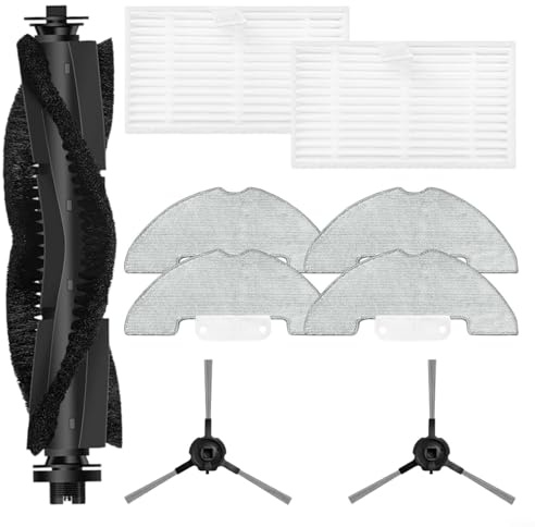 Puupaa Piezas de repuesto para Airzeen R7 para Airzeen J10 para robot aspirador Laresar P10, cepillo principal, filtro, paño de fregona, cepillo lateral (A)
