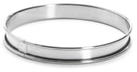 De Buyer - Cercle à tarte rond en inox à bord roulé - 14 x 2 cm - Surface Lisse, Démoulage Facile, Pour des Résultats Sans Défaut et Délicieux, Argent