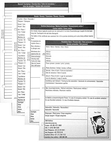iQ-Company Taucher Logbucheinlagen – Logbuch Einlagen gemischt – Perfektes Tauch Logbuch Zubehör Taucher – praktische Einlagen für Taucher