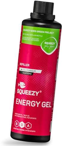 Squeezy Energy Gel Refiller (Cola & Koffein) 500 ml - Sport Energy Gel für schnelle & dauerhafte Energie bei maximaler Verträglichkeit beim Laufen, Radsport, Marathon & Co.