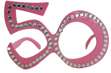 Folat 00752 - Brille mit Diamanten - rosa - Zahl 50