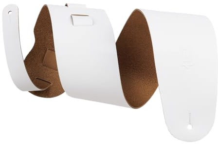 Levy's Leathers Ledergurt für Bassgitarren | 6,4 cm breit | Weiß | (M4-WHT)
